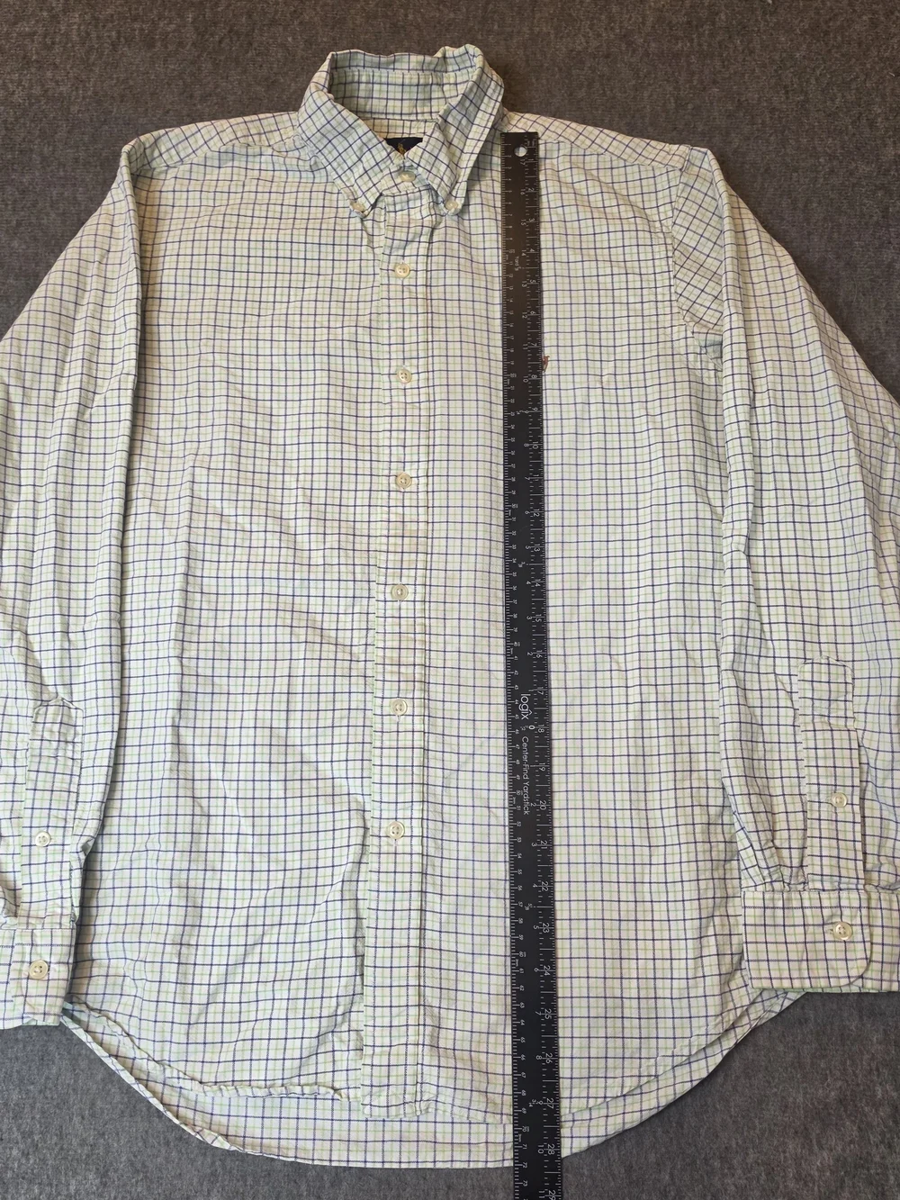 Ralph Lauren Men’s Button-Down Plaid Shirt Medium White Blue & Green Preppy